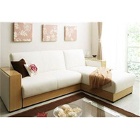 収納たっぷり上品ソファ・コーナーカウチソファ・ブラン