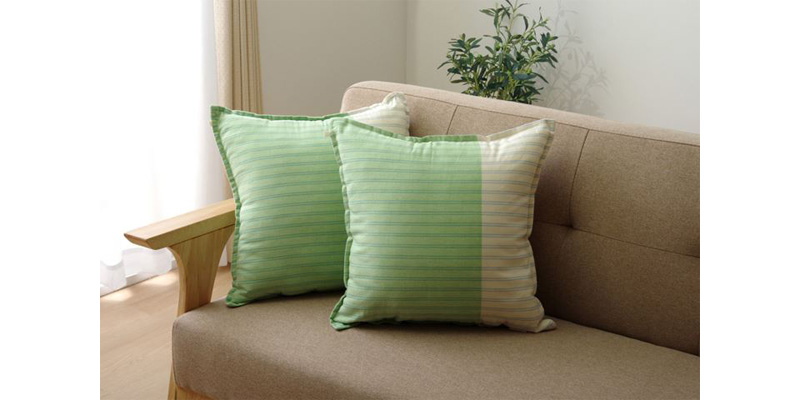 高品質コットン100%使用のセアテ 「サラ」クッション2枚組